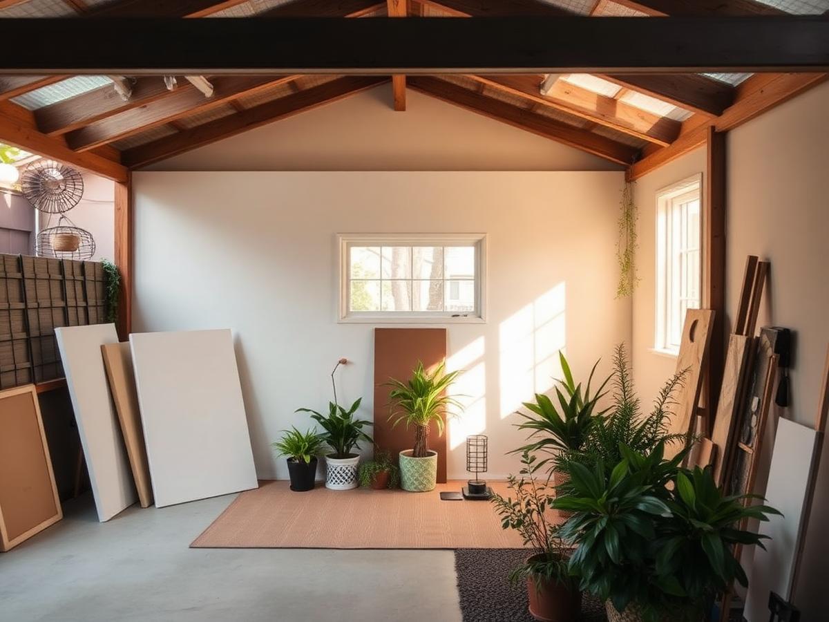 Bright modular studio interior used as a creative space